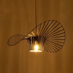 GloboStar® LUMINOVA 61464 Μοντέρνο Κρεμαστό Φωτιστικό Πλέγμα Μονόφωτο 1 x E27 IP20 Μαύρο Σχοινί με Μαύρο Σύρμα – Μ65 x Π65 x Υ25cm