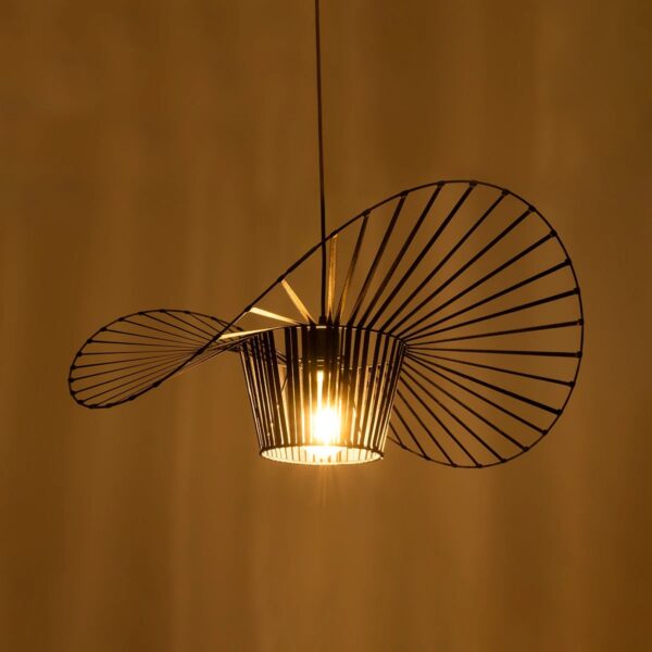 GloboStar® LUMINOVA 61464 Μοντέρνο Κρεμαστό Φωτιστικό Πλέγμα Μονόφωτο 1 x E27 IP20 Μαύρο Σχοινί με Μαύρο Σύρμα – Μ65 x Π65 x Υ25cm