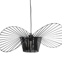 GloboStar® LUMINOVA 61464 Μοντέρνο Κρεμαστό Φωτιστικό Πλέγμα Μονόφωτο 1 x E27 IP20 Μαύρο Σχοινί με Μαύρο Σύρμα – Μ65 x Π65 x Υ25cm