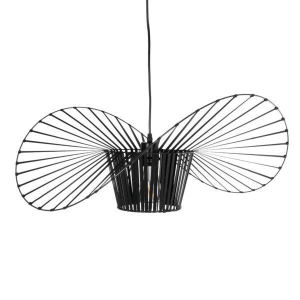 GloboStar® LUMINOVA 61464 Μοντέρνο Κρεμαστό Φωτιστικό Πλέγμα Μονόφωτο 1 x E27 IP20 Μαύρο Σχοινί με Μαύρο Σύρμα – Μ65 x Π65 x Υ25cm
