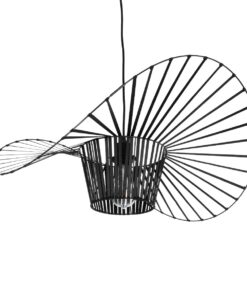 GloboStar® LUMINOVA 61464 Μοντέρνο Κρεμαστό Φωτιστικό Πλέγμα Μονόφωτο 1 x E27 IP20 Μαύρο Σχοινί με Μαύρο Σύρμα – Μ65 x Π65 x Υ25cm