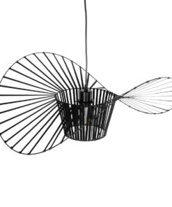 GloboStar® LUMINOVA 61464 Μοντέρνο Κρεμαστό Φωτιστικό Πλέγμα Μονόφωτο 1 x E27 IP20 Μαύρο Σχοινί με Μαύρο Σύρμα – Μ65 x Π65 x Υ25cm