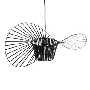 GloboStar® LUMINOVA 61464 Μοντέρνο Κρεμαστό Φωτιστικό Πλέγμα Μονόφωτο 1 x E27 IP20 Μαύρο Σχοινί με Μαύρο Σύρμα – Μ65 x Π65 x Υ25cm