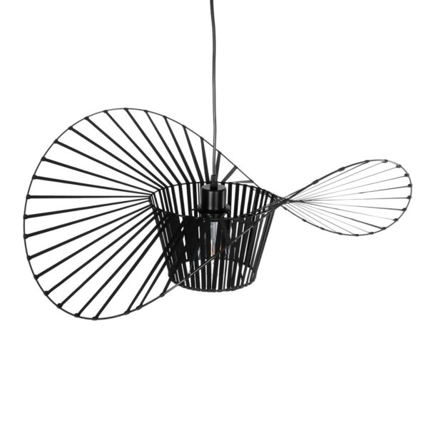 GloboStar® LUMINOVA 61464 Μοντέρνο Κρεμαστό Φωτιστικό Πλέγμα Μονόφωτο 1 x E27 IP20 Μαύρο Σχοινί με Μαύρο Σύρμα – Μ65 x Π65 x Υ25cm