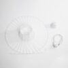 GloboStar® LUMINOVA 61465 Μοντέρνο Κρεμαστό Φωτιστικό Πλέγμα Μονόφωτο 1 x E27 IP20 Λευκό Σχοινί με Λευκό Σύρμα – Μ65 x Π65 x Υ25cm