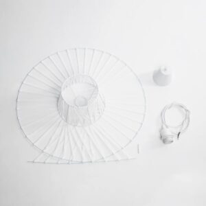 GloboStar® LUMINOVA 61465 Μοντέρνο Κρεμαστό Φωτιστικό Πλέγμα Μονόφωτο 1 x E27 IP20 Λευκό Σχοινί με Λευκό Σύρμα – Μ65 x Π65 x Υ25cm