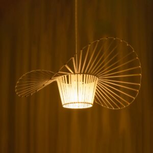 GloboStar® LUMINOVA 61465 Μοντέρνο Κρεμαστό Φωτιστικό Πλέγμα Μονόφωτο 1 x E27 IP20 Λευκό Σχοινί με Λευκό Σύρμα – Μ65 x Π65 x Υ25cm