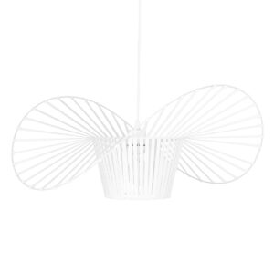 GloboStar® LUMINOVA 61465 Μοντέρνο Κρεμαστό Φωτιστικό Πλέγμα Μονόφωτο 1 x E27 IP20 Λευκό Σχοινί με Λευκό Σύρμα – Μ65 x Π65 x Υ25cm