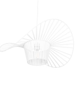 GloboStar® LUMINOVA 61465 Μοντέρνο Κρεμαστό Φωτιστικό Πλέγμα Μονόφωτο 1 x E27 IP20 Λευκό Σχοινί με Λευκό Σύρμα – Μ65 x Π65 x Υ25cm