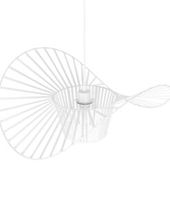 GloboStar® LUMINOVA 61465 Μοντέρνο Κρεμαστό Φωτιστικό Πλέγμα Μονόφωτο 1 x E27 IP20 Λευκό Σχοινί με Λευκό Σύρμα – Μ65 x Π65 x Υ25cm