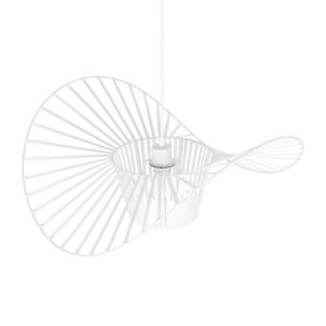 GloboStar® LUMINOVA 61465 Μοντέρνο Κρεμαστό Φωτιστικό Πλέγμα Μονόφωτο 1 x E27 IP20 Λευκό Σχοινί με Λευκό Σύρμα – Μ65 x Π65 x Υ25cm