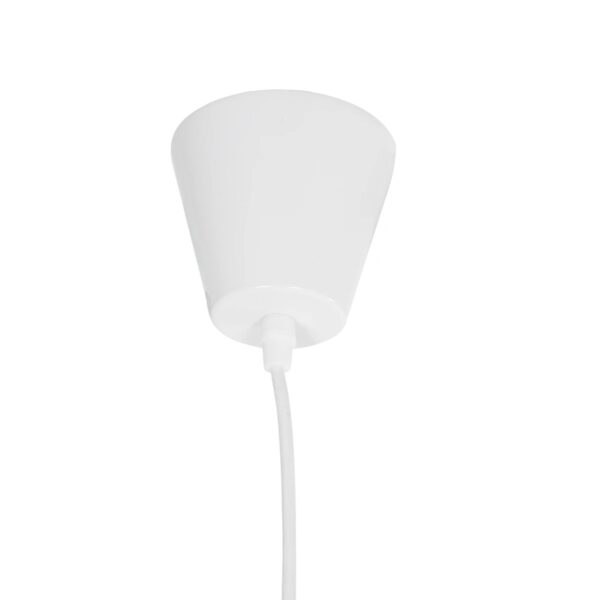 GloboStar® LUMINOVA 61465 Μοντέρνο Κρεμαστό Φωτιστικό Πλέγμα Μονόφωτο 1 x E27 IP20 Λευκό Σχοινί με Λευκό Σύρμα – Μ65 x Π65 x Υ25cm