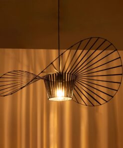 GloboStar® LUMINOVA 61466 Μοντέρνο Κρεμαστό Φωτιστικό Πλέγμα Μονόφωτο 1 x E27 IP20 Μαύρο Σχοινί με Μαύρο Σύρμα – Μ80 x Π80 x Υ30cm