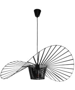 GloboStar® LUMINOVA 61466 Μοντέρνο Κρεμαστό Φωτιστικό Πλέγμα Μονόφωτο 1 x E27 IP20 Μαύρο Σχοινί με Μαύρο Σύρμα – Μ80 x Π80 x Υ30cm