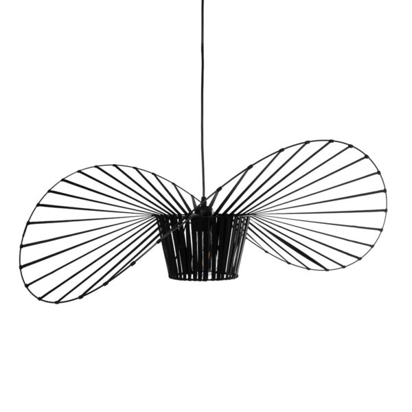 GloboStar® LUMINOVA 61466 Μοντέρνο Κρεμαστό Φωτιστικό Πλέγμα Μονόφωτο 1 x E27 IP20 Μαύρο Σχοινί με Μαύρο Σύρμα – Μ80 x Π80 x Υ30cm