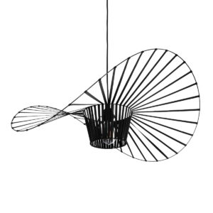 GloboStar® LUMINOVA 61466 Μοντέρνο Κρεμαστό Φωτιστικό Πλέγμα Μονόφωτο 1 x E27 IP20 Μαύρο Σχοινί με Μαύρο Σύρμα – Μ80 x Π80 x Υ30cm