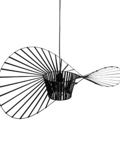 GloboStar® LUMINOVA 61466 Μοντέρνο Κρεμαστό Φωτιστικό Πλέγμα Μονόφωτο 1 x E27 IP20 Μαύρο Σχοινί με Μαύρο Σύρμα – Μ80 x Π80 x Υ30cm