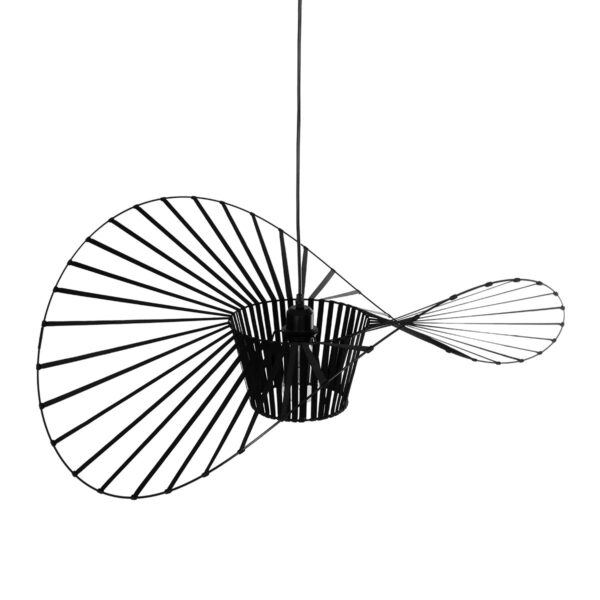 GloboStar® LUMINOVA 61466 Μοντέρνο Κρεμαστό Φωτιστικό Πλέγμα Μονόφωτο 1 x E27 IP20 Μαύρο Σχοινί με Μαύρο Σύρμα – Μ80 x Π80 x Υ30cm