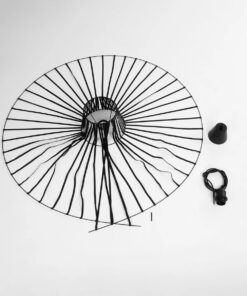 GloboStar® LUMINOVA 61467 Μοντέρνο Κρεμαστό Φωτιστικό Πλέγμα Μονόφωτο 1 x E27 IP20 Μαύρο Σχοινί με Μαύρο Σύρμα – Μ100 x Π100 x Υ30cm