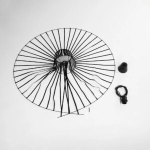 GloboStar® LUMINOVA 61467 Μοντέρνο Κρεμαστό Φωτιστικό Πλέγμα Μονόφωτο 1 x E27 IP20 Μαύρο Σχοινί με Μαύρο Σύρμα – Μ100 x Π100 x Υ30cm