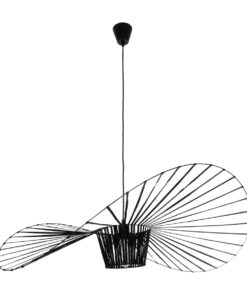 GloboStar® LUMINOVA 61467 Μοντέρνο Κρεμαστό Φωτιστικό Πλέγμα Μονόφωτο 1 x E27 IP20 Μαύρο Σχοινί με Μαύρο Σύρμα – Μ100 x Π100 x Υ30cm