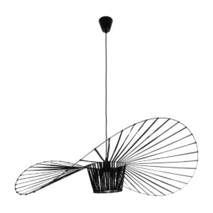 GloboStar® LUMINOVA 61467 Μοντέρνο Κρεμαστό Φωτιστικό Πλέγμα Μονόφωτο 1 x E27 IP20 Μαύρο Σχοινί με Μαύρο Σύρμα – Μ100 x Π100 x Υ30cm