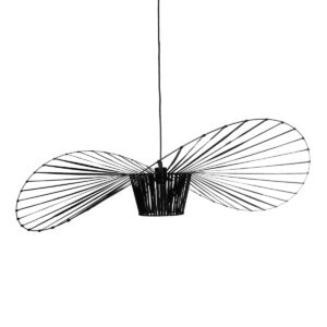 GloboStar® LUMINOVA 61467 Μοντέρνο Κρεμαστό Φωτιστικό Πλέγμα Μονόφωτο 1 x E27 IP20 Μαύρο Σχοινί με Μαύρο Σύρμα – Μ100 x Π100 x Υ30cm