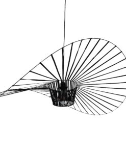 GloboStar® LUMINOVA 61467 Μοντέρνο Κρεμαστό Φωτιστικό Πλέγμα Μονόφωτο 1 x E27 IP20 Μαύρο Σχοινί με Μαύρο Σύρμα – Μ100 x Π100 x Υ30cm