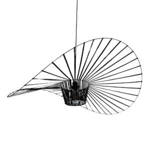 GloboStar® LUMINOVA 61467 Μοντέρνο Κρεμαστό Φωτιστικό Πλέγμα Μονόφωτο 1 x E27 IP20 Μαύρο Σχοινί με Μαύρο Σύρμα – Μ100 x Π100 x Υ30cm