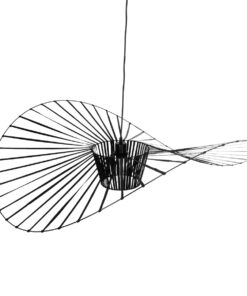 GloboStar® LUMINOVA 61467 Μοντέρνο Κρεμαστό Φωτιστικό Πλέγμα Μονόφωτο 1 x E27 IP20 Μαύρο Σχοινί με Μαύρο Σύρμα – Μ100 x Π100 x Υ30cm