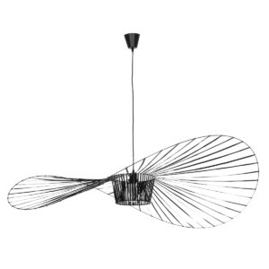 GloboStar® LUMINOVA 61468 Μοντέρνο Κρεμαστό Φωτιστικό Πλέγμα Μονόφωτο 1 x E27 IP20 Μαύρο Σχοινί με Μαύρο Σύρμα – Μ140 x Π140 x Υ34cm