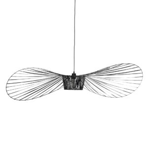 GloboStar® LUMINOVA 61468 Μοντέρνο Κρεμαστό Φωτιστικό Πλέγμα Μονόφωτο 1 x E27 IP20 Μαύρο Σχοινί με Μαύρο Σύρμα – Μ140 x Π140 x Υ34cm