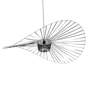 GloboStar® LUMINOVA 61468 Μοντέρνο Κρεμαστό Φωτιστικό Πλέγμα Μονόφωτο 1 x E27 IP20 Μαύρο Σχοινί με Μαύρο Σύρμα – Μ140 x Π140 x Υ34cm