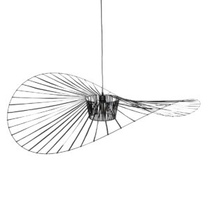 GloboStar® LUMINOVA 61468 Μοντέρνο Κρεμαστό Φωτιστικό Πλέγμα Μονόφωτο 1 x E27 IP20 Μαύρο Σχοινί με Μαύρο Σύρμα – Μ140 x Π140 x Υ34cm