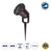 GloboStar® GARDELINI 61484 Καρφωτό Κινούμενο Φωτιστικό Σποτ Κήπου με Ντουί 1 x GU10 VDE Certified AC 220-240V Αδιάβροχο IP65 – Σώμα Αλουμινίου & Υψηλής Αντοχής Tempered Glass & Μ40cm VDE Καλώδιο Σύνδεσης – Φ10 x Υ30cm – Καφέ Εφέ Σκουριάς – 5 Χρόνια Εγγύηση