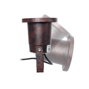 GloboStar® GARDELINI 61484 Καρφωτό Κινούμενο Φωτιστικό Σποτ Κήπου με Ντουί 1 x GU10 VDE Certified AC 220-240V Αδιάβροχο IP65 – Σώμα Αλουμινίου & Υψηλής Αντοχής Tempered Glass & Μ40cm VDE Καλώδιο Σύνδεσης – Φ10 x Υ30cm – Καφέ Εφέ Σκουριάς – 5 Χρόνια Εγγύηση