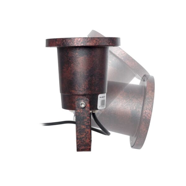 GloboStar® GARDELINI 61484 Καρφωτό Κινούμενο Φωτιστικό Σποτ Κήπου με Ντουί 1 x GU10 VDE Certified AC 220-240V Αδιάβροχο IP65 – Σώμα Αλουμινίου & Υψηλής Αντοχής Tempered Glass & Μ40cm VDE Καλώδιο Σύνδεσης – Φ10 x Υ30cm – Καφέ Εφέ Σκουριάς – 5 Χρόνια Εγγύηση