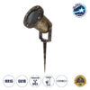 GloboStar® GARDELINI 61485 Καρφωτό Κινούμενο Φωτιστικό Σποτ Κήπου με Ντουί 1 x GU10 VDE Certified AC 220-240V Αδιάβροχο IP65 – Σώμα Αλουμινίου & Υψηλής Αντοχής Tempered Glass & Μ40cm VDE Καλώδιο Σύνδεσης – Φ10 x Υ30cm – Χρυσό Εφέ Σκουριάς – 5 Χρόνια Εγγύηση