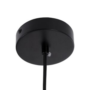 GloboStar® BELLISSIMO 61490 Μοντέρνο Κρεμαστό Φωτιστικό Οροφής Μονόφωτο 1 x E27 Γαλακτερή Γυάλινη Μπάλα με Μεταλλικό Μαύρο Ματ Σώμα Φ30 x Υ52cm