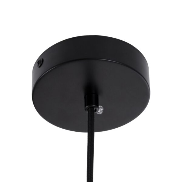 GloboStar® BELLISSIMO 61490 Μοντέρνο Κρεμαστό Φωτιστικό Οροφής Μονόφωτο 1 x E27 Γαλακτερή Γυάλινη Μπάλα με Μεταλλικό Μαύρο Ματ Σώμα Φ30 x Υ52cm