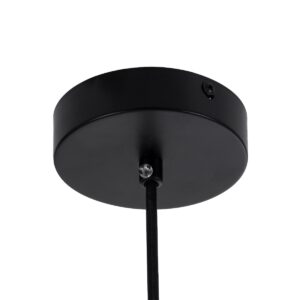GloboStar® BELLISSIMO 61491 Μοντέρνο Κρεμαστό Φωτιστικό Οροφής Μονόφωτο 1 x E27 Γαλακτερή Γυάλινη Μπάλα με Μεταλλικό Μαύρο Ματ Σώμα Φ40 x Υ62cm
