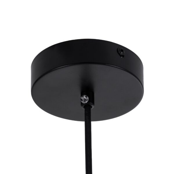 GloboStar® BELLISSIMO 61491 Μοντέρνο Κρεμαστό Φωτιστικό Οροφής Μονόφωτο 1 x E27 Γαλακτερή Γυάλινη Μπάλα με Μεταλλικό Μαύρο Ματ Σώμα Φ40 x Υ62cm