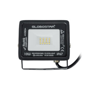 GloboStar® ATLAS 61515 Επαγγελματικός Προβολέας LED 10W 1250lm 120° AC 220-240V – Αδιάβροχος IP67 – Μ10 x Π2 x Υ8cm – Μαύρο – Ψυχρό Λευκό 6000K – LUMILEDS Chips – TÜV Rheinland Certified – 5 Χρόνια Εγγύηση