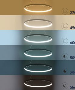 GloboStar® DIAMOND 61518 Κρεμαστό Φωτιστικό Δαχτυλίδι-Κύκλος LED CCT 75W 8400lm 360° AC 220-240V – Εναλλαγή Φωτισμού μέσω Τηλεχειριστηρίου All In One Ψυχρό 6000k+Φυσικό 4500k+Θερμό 2700k Dimmable Φ100cm – Λευκό – 3 Years Warranty