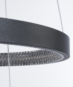 GloboStar® DIAMOND TRIO 61523 Κρεμαστό Φωτιστικό Δαχτυλίδι-Κύκλος LED CCT 100W 11200lm 360° AC 220-240V – Εναλλαγή Φωτισμού μέσω Τηλεχειριστηρίου All In One Ψυχρό 6000k+Φυσικό 4500k+Θερμό 2700k Dimmable Φ25+40+60cm – Μαυρο – 3 Χρόνια Εγγύηση