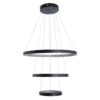 GloboStar® DIAMOND TRIO 61523-DECO Κρεμαστό Φωτιστικό Δαχτυλίδι-Κύκλος LED CCT 100W 11200lm 360° AC 220-240V – Εναλλαγή Φωτισμού μέσω Τηλεχειριστηρίου All In One Ψυχρό 6000k+Φυσικό 4500k+Θερμό 2700k Dimmable Φ25+40+60cm – Μαυρο – 3 Χρόνια Εγγύηση