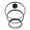 GloboStar® DIAMOND TRIO 61523-DECO Κρεμαστό Φωτιστικό Δαχτυλίδι-Κύκλος LED CCT 100W 11200lm 360° AC 220-240V – Εναλλαγή Φωτισμού μέσω Τηλεχειριστηρίου All In One Ψυχρό 6000k+Φυσικό 4500k+Θερμό 2700k Dimmable Φ25+40+60cm – Μαυρο – 3 Χρόνια Εγγύηση