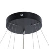 GloboStar® DIAMOND TRIO 61523-DECO Κρεμαστό Φωτιστικό Δαχτυλίδι-Κύκλος LED CCT 100W 11200lm 360° AC 220-240V – Εναλλαγή Φωτισμού μέσω Τηλεχειριστηρίου All In One Ψυχρό 6000k+Φυσικό 4500k+Θερμό 2700k Dimmable Φ25+40+60cm – Μαυρο – 3 Χρόνια Εγγύηση