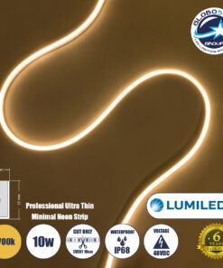 GloboStar® NEONPRO 61527 Professional Neon Flex LED 10W/m 1200lm/m 120° DC 48V Αδιάβροχη IP68 – 120 x SMD 2835 LED Chip/Μέτρο – Dimmable – Μ100 x Π6 x Υ1.2cm – Θερμό Λευκό 2700K – LUMILEDS High Efficiency Chips – 6 Χρόνια Εγγύηση