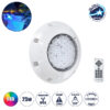 GloboStar® POOLΕΤΙ 61542 PRO Φωτιστικό Πισίνας LED 25W 1750lm 120° AC 12V Αδιάβροχο IP68 IK06 Tempered Glass Φ30 x Υ6.5cm RGB με Ασύρματο Χειριστήριο RF 2.4Ghz Εμβέλειας 60 Μέτρων – Bridgelux Chip – 2 Meter VDE Certified Cable – 3 Years Warranty